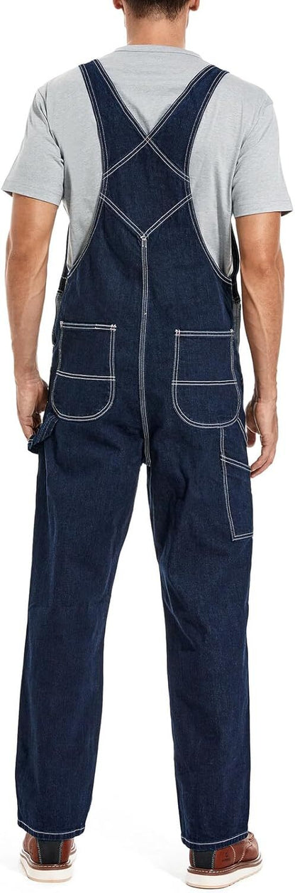 🔥CLEARANCE SALE🔥Men's Heavy-Duty Denim Bib Overalls – Adjustable Straps & Utility Pockets