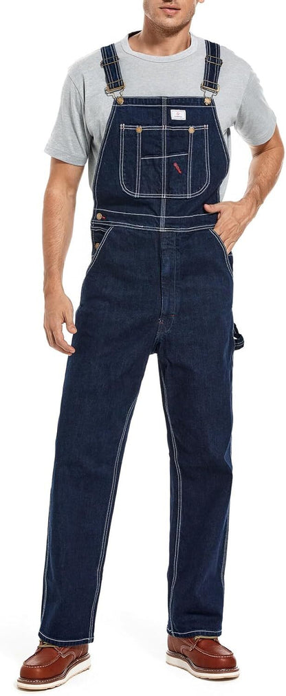 🔥CLEARANCE SALE🔥Men's Heavy-Duty Denim Bib Overalls – Adjustable Straps & Utility Pockets