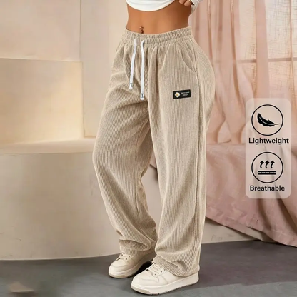 Bestseller🏆Women's Solid Straight Leg Corduroy Bottoms