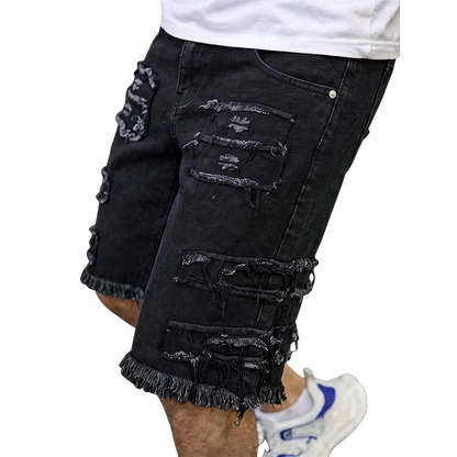 ⚡FINAL SALE⚡Raw Hem Denim Shorts with Rips – Edgy Urban Casual Warm-Weather Essential