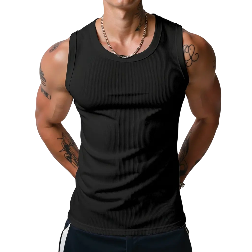 💝💝Men's Wide Strap Ribbed Tank Top
