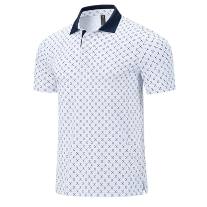 💝💝Men's Classic Polo Shirts Contrast Collar Short Sleeve Casual Solid Stylish and Printed Polo