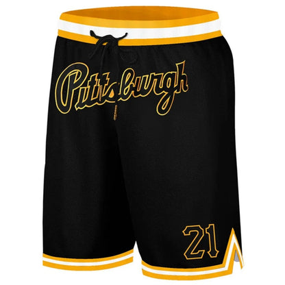 🔥Regular Fit Letter & Number Print Drawstring Waist Jersey Basketball Shorts