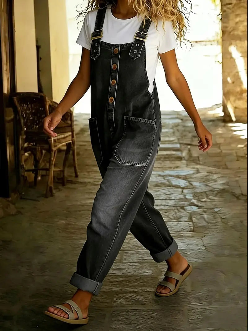 Women’s Vintage Denim Overalls – Relaxed Fit