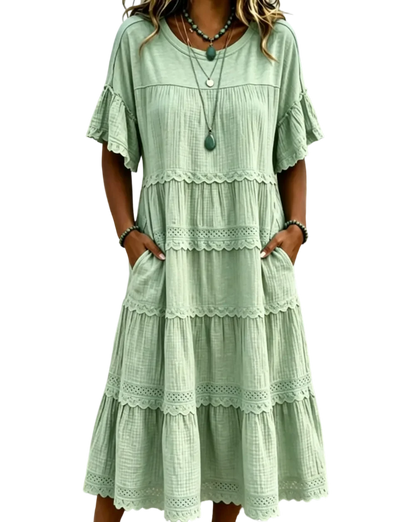 🔥Cool & breathable fabric🍃Women's Vintage Patchwork Lace Dress.