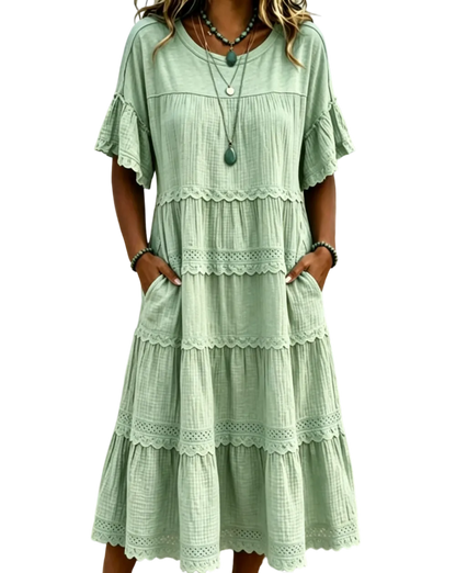 🔥Cool & breathable fabric🍃Women's Vintage Patchwork Lace Dress