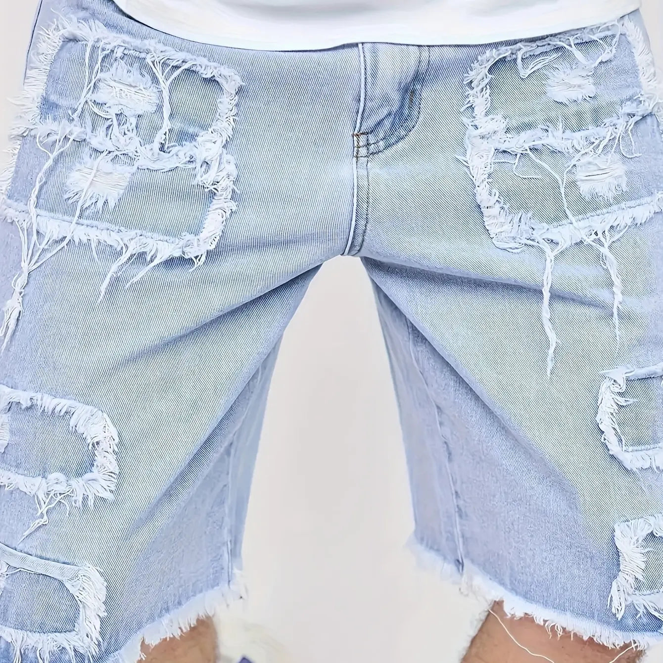 ⚡FINAL SALE⚡Raw Hem Denim Shorts with Rips – Edgy Urban Casual Warm-Weather Essential
