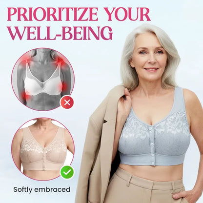 💥Last Day🔥Front Closure Breathable Cotton Lifting Bra for Seniors