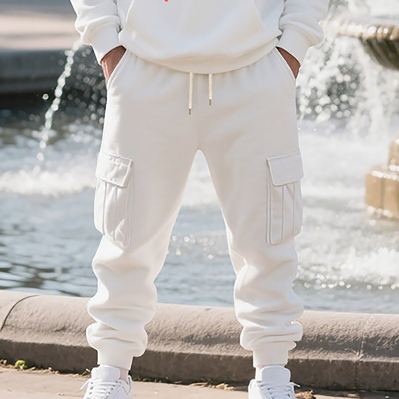 Men's Winter Fleece Lined Casual Set Long Sleeve Jacket & Pants