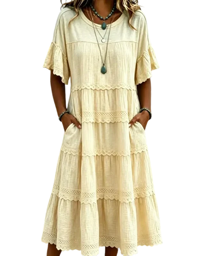 🔥Cool & breathable fabric🍃Women's Vintage Patchwork Lace Dress.