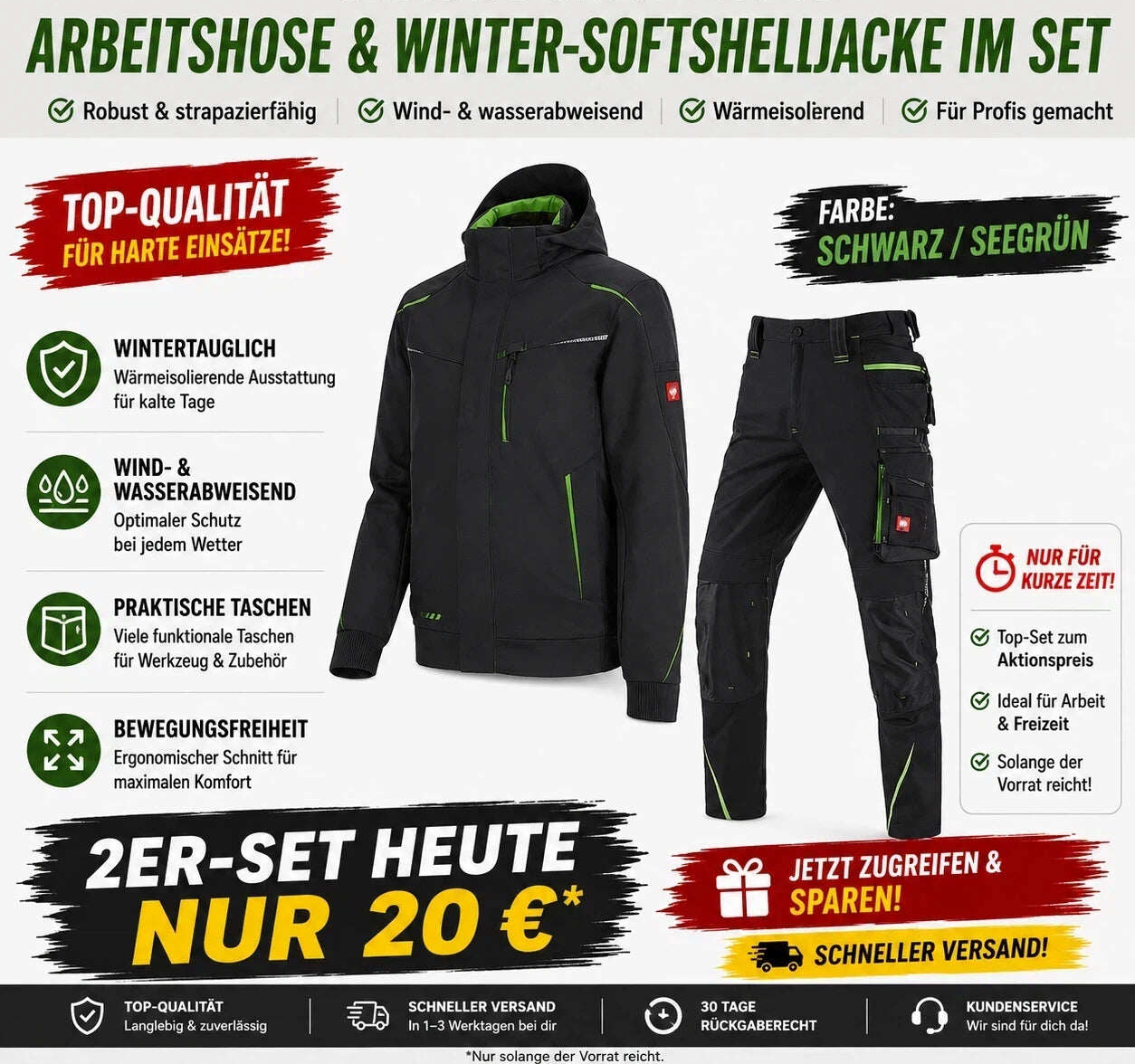 Offizieller Markenshop-Softshelljacke x Bundhose Set