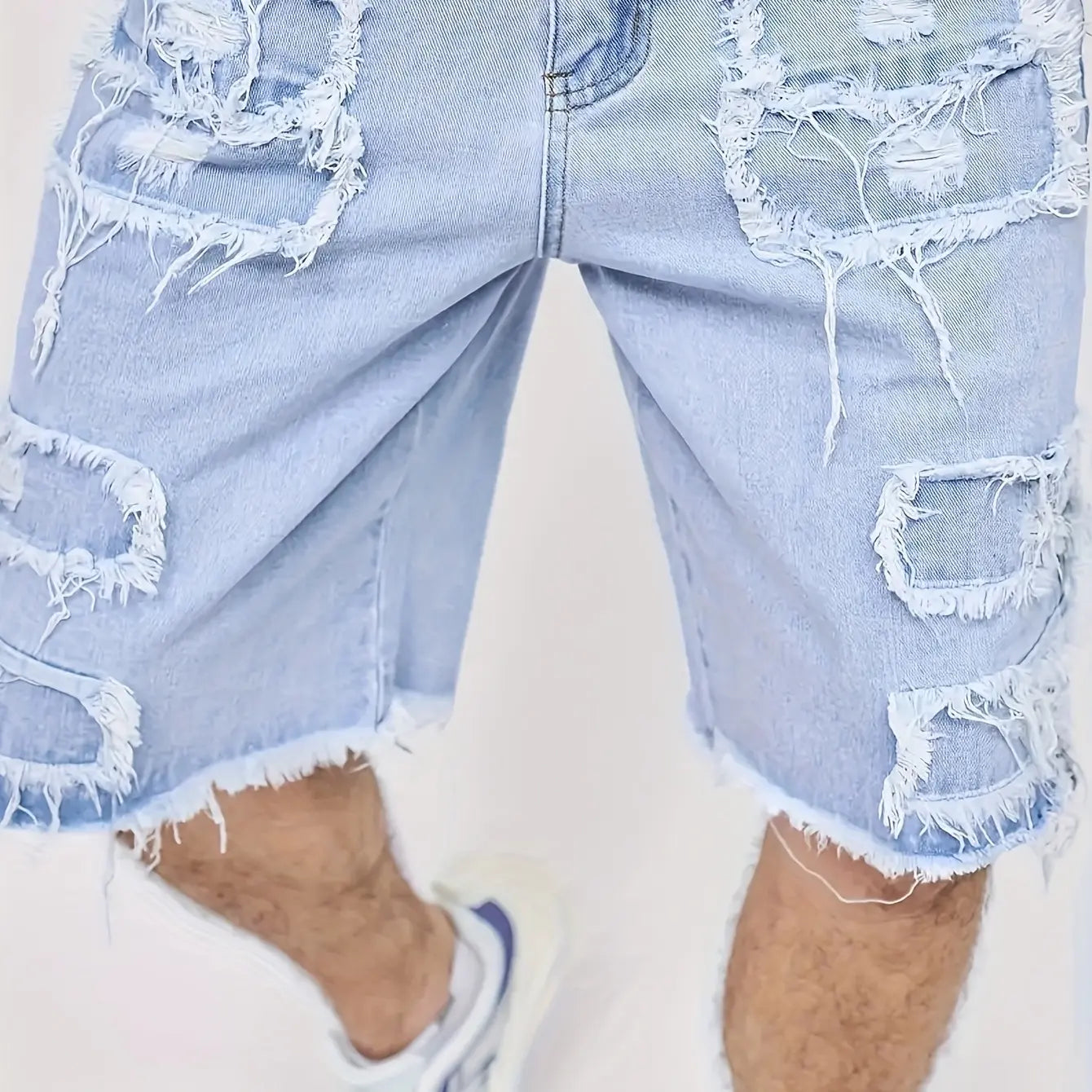 ⚡FINAL SALE⚡Raw Hem Denim Shorts with Rips – Edgy Urban Casual Warm-Weather Essential