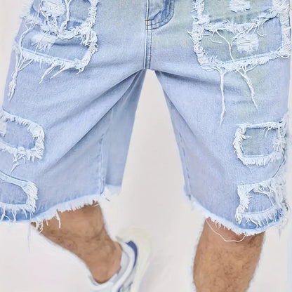 ⚡FINAL SALE⚡Raw Hem Denim Shorts with Rips – Edgy Urban Casual Warm-Weather Essential