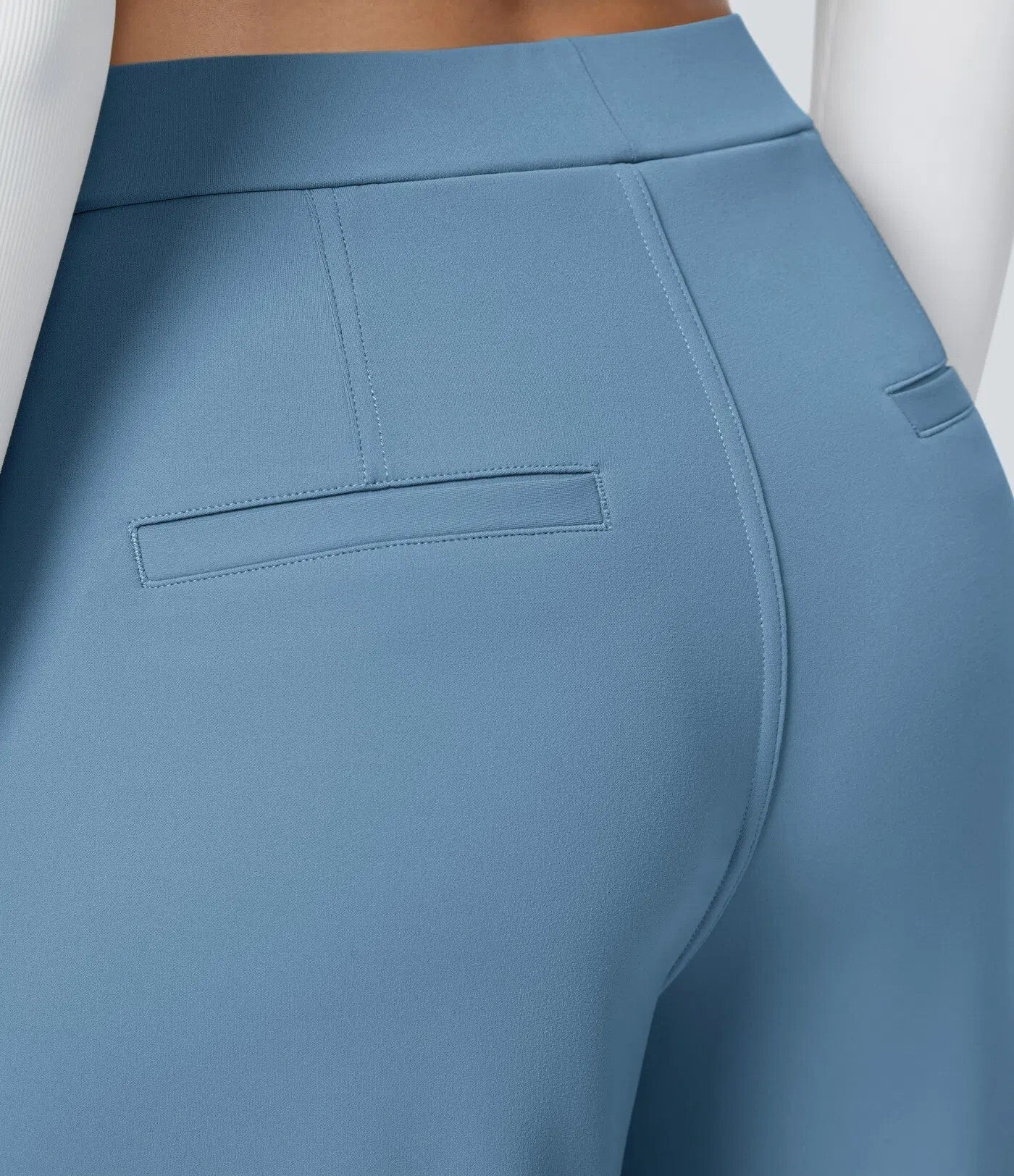 High Waisted Side Pocket Straight Leg Work Pants