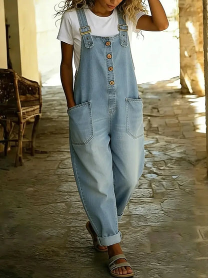 Women’s Vintage Denim Overalls – Relaxed Fit