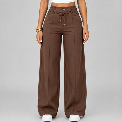 💥Last Day Promotion💥New Summer Drawstring High Waist Wide Leg Pants