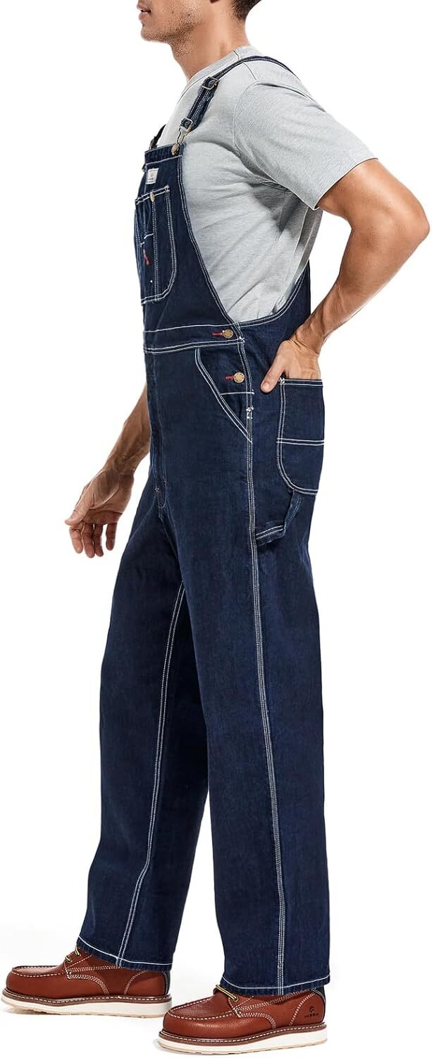 🔥CLEARANCE SALE🔥Men's Heavy-Duty Denim Bib Overalls – Adjustable Straps & Utility Pockets