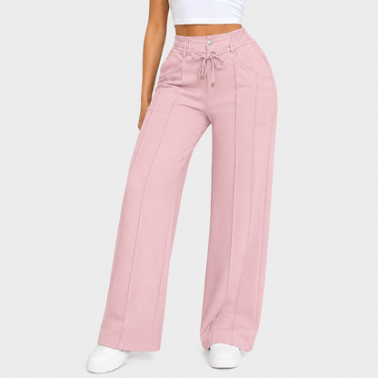 💥Last Day Promotion💥New Summer Drawstring High Waist Wide Leg Pants