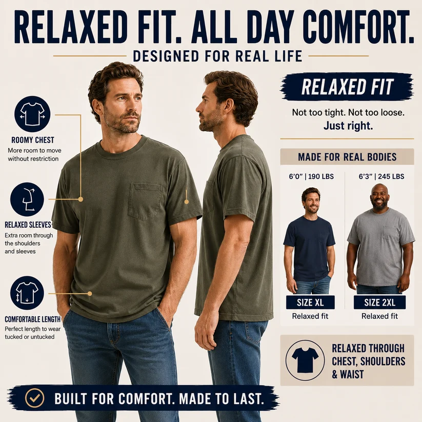Classic Heavyweight Pocket Work Tee – Relaxed Fit, Built for Everyday Work
