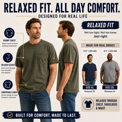 Classic Heavyweight Pocket Work Tee – Relaxed Fit, Built for Everyday Work