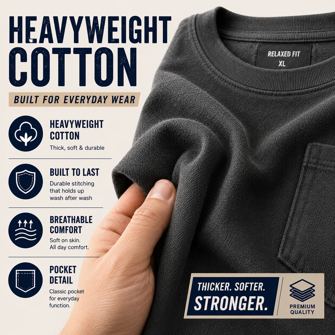 Classic Heavyweight Pocket Work Tee – Relaxed Fit, Built for Everyday Work