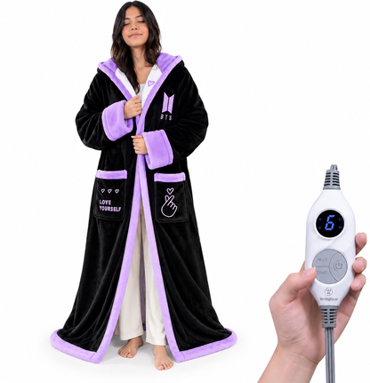 🔥 Wearable Heated Sherpa Blanket with Foot Pocket – Cozy Warmth & Auto Shut-Off
