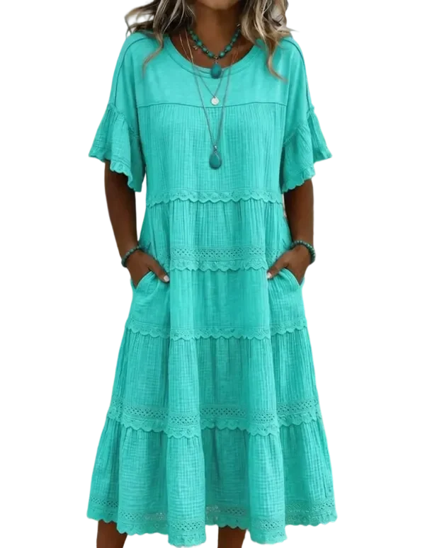 🔥Cool & breathable fabric🍃Women's Vintage Patchwork Lace Dress.