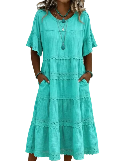 🔥Cool & breathable fabric🍃Women's Vintage Patchwork Lace Dress.