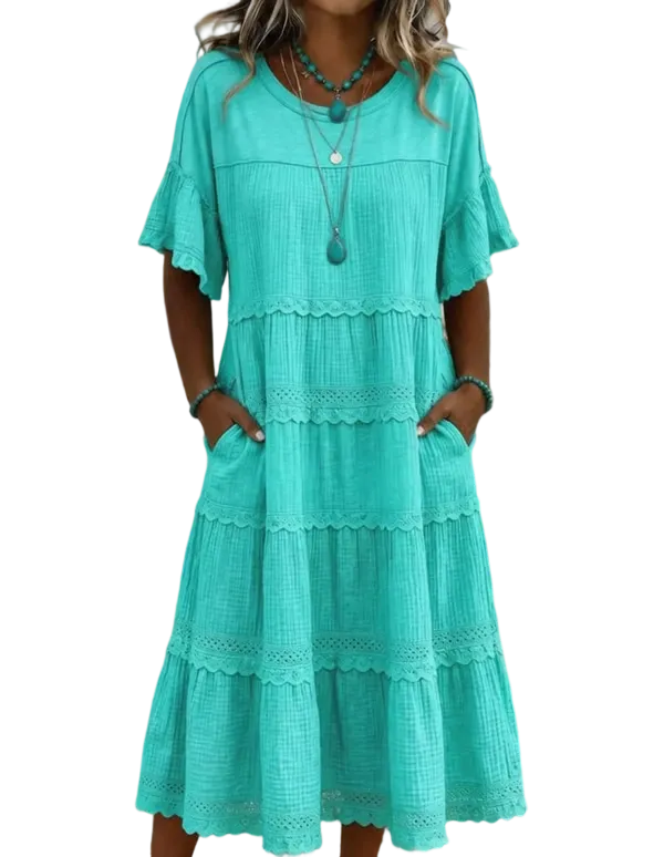 🔥Cool & breathable fabric🍃Women's Vintage Patchwork Lace Dress