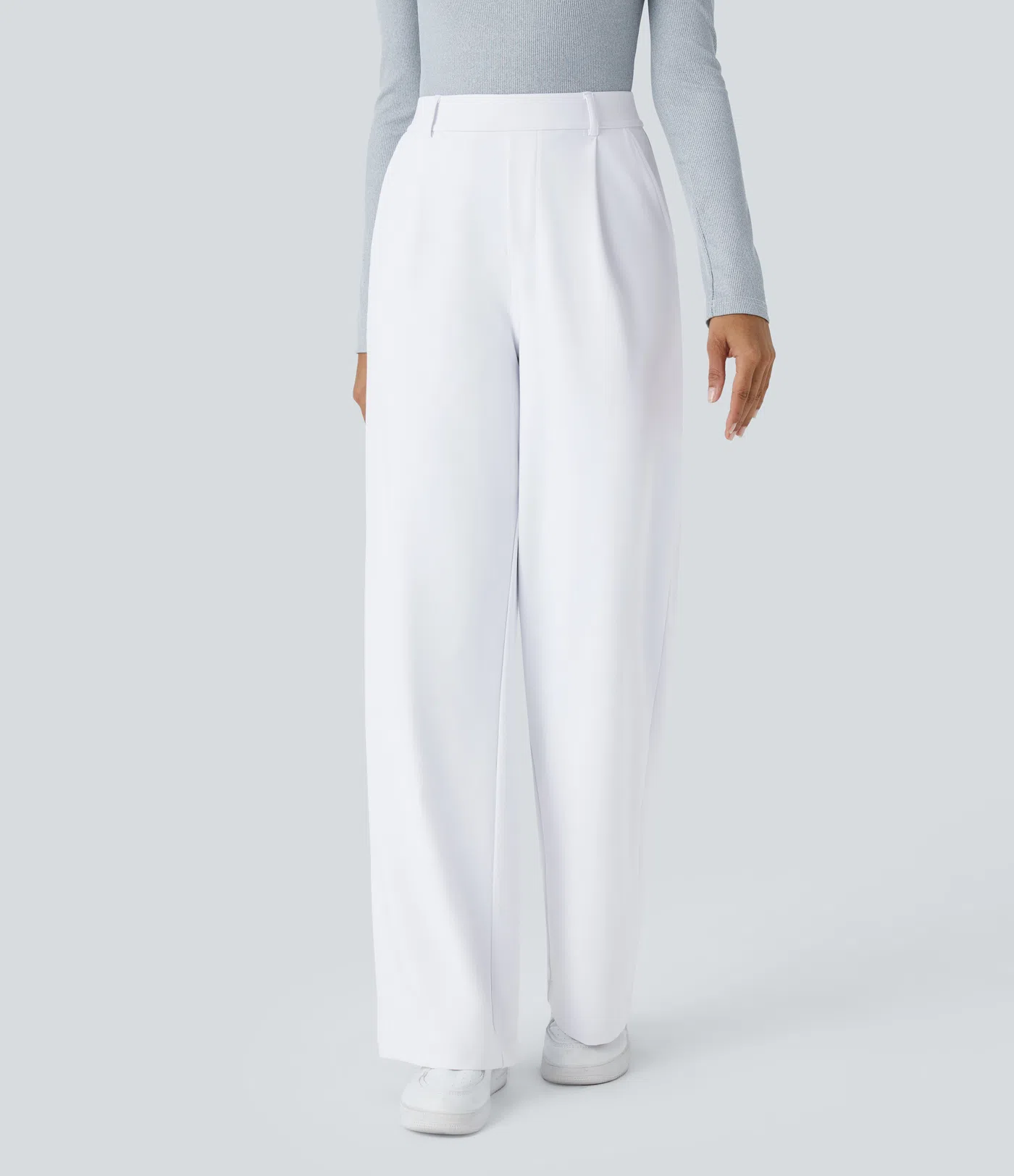 High Waisted Side Pocket Straight Leg Work Pants