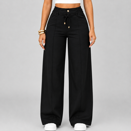 💥Last Day Promotion💥New Summer Drawstring High Waist Wide Leg Pants