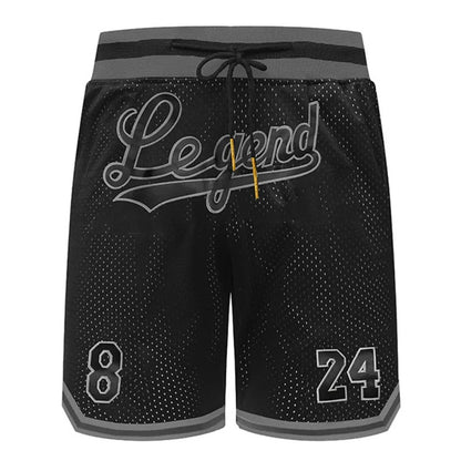🔥Regular Fit Letter & Number Print Drawstring Waist Jersey Basketball Shorts
