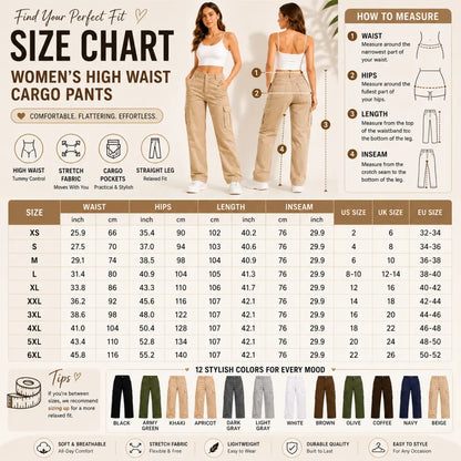 Women's High Waist Stretch Cargo Pants
