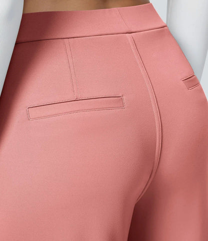 High Waisted Side Pocket Straight Leg Work Pants