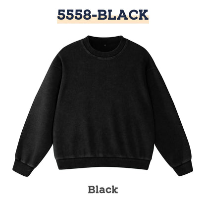 Oversized Waffle Sweatshirt Cotton Pullover