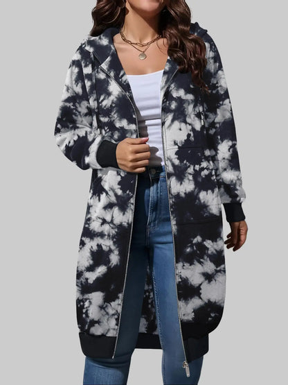 Women's Zip Up Fleece Hoodie Tunic Jacket