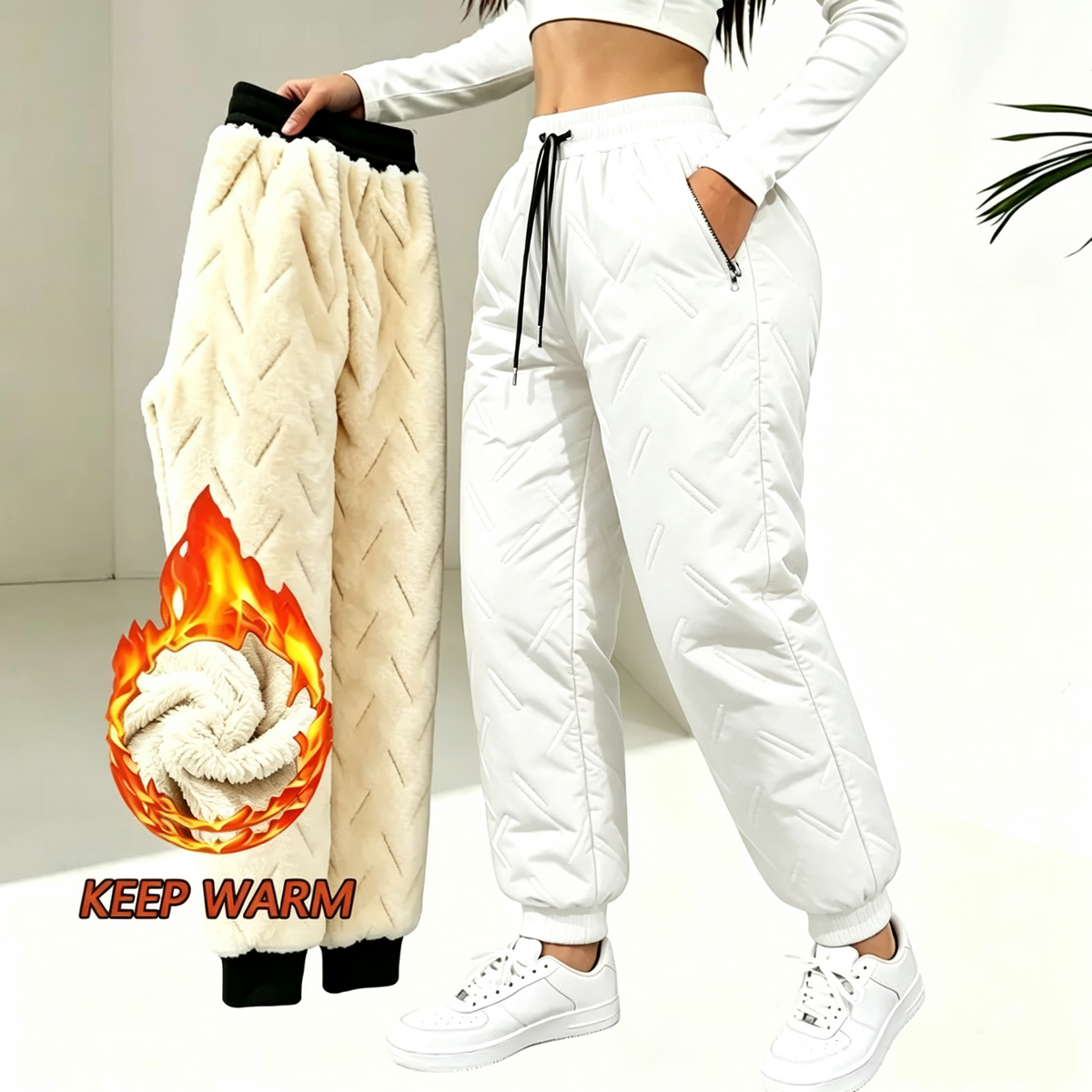 Women’s Winter Fleece-Lined Thick Casual Pants