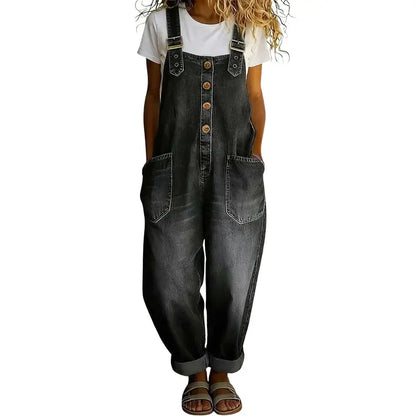 Women’s Vintage Denim Overalls – Relaxed Fit