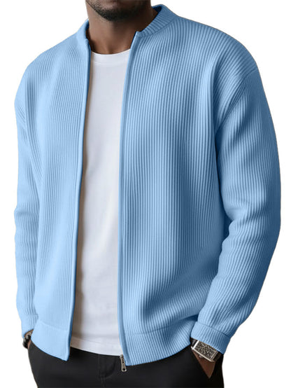 Men's Ribbed Zip-Up Jacket — Comfortable, Casual & Easy to Style