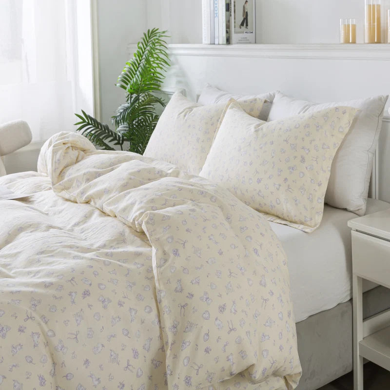 Duvet Cover Set-Lavender Blossom Cream