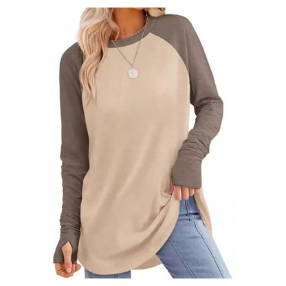 ⏳LAST DAY 🔥🍂Women's Casual Crewneck Top with Thumbholes